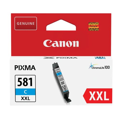 Canon No.581 Inkjet Cartridge Extra High Capacity Cyan CLI-581CXXL 1995C001