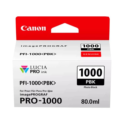 Canon No.1000 Inkjet Cartridge Photo Black PFI-1000PBK 0546C001