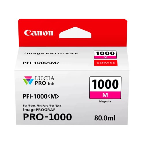 Canon No.1000 Inkjet Cartridge Magenta PFI-1000M 0548C001