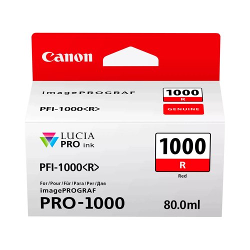 Canon No.1000 Inkjet Cartridge Red PFI-1000R 0554C001