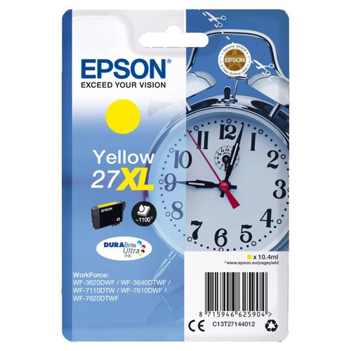 Epson No.27XL Inkjet Cartridge High Capacity Yellow T27144012