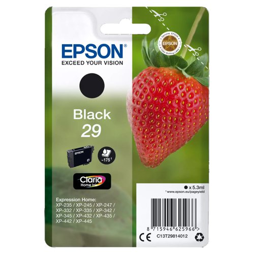 Epson No.29 Inkjet Cartridge Black T29814010
