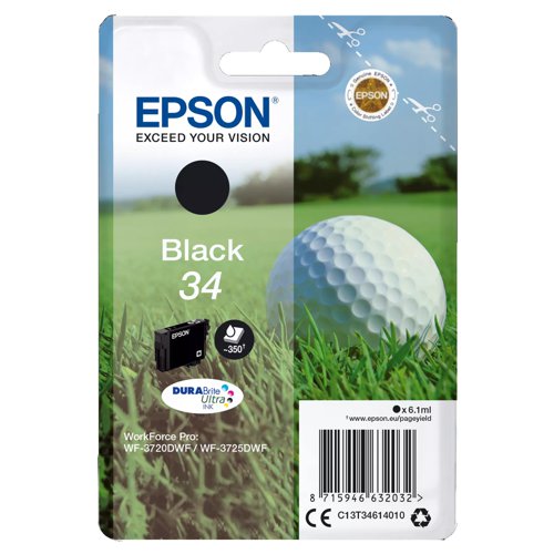 Epson No.34 Inkjet Cartridge Black T34614010