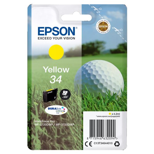 Epson No.34 Inkjet Cartridge Yellow T34644010