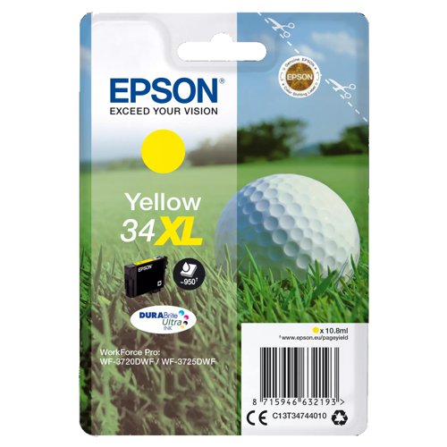 Epson No.34XL Inkjet Cartridge High Capacity Yellow T34744010