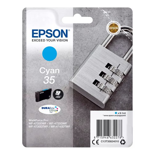 Epson No.35 Inkjet Cartridge Cyan T35824010