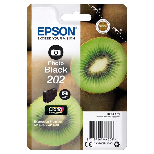Epson No.202 Inkjet Cartridge Photo Black T02F14010