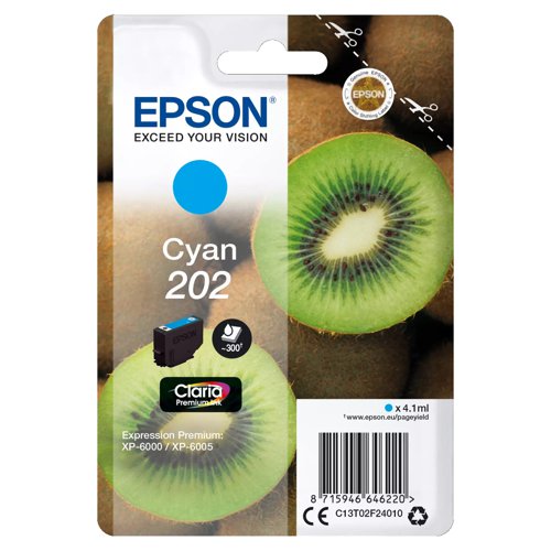Epson No.202 Inkjet Cartridge Cyan T02F24010