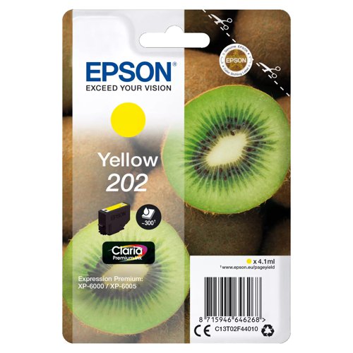 Epson No.202 Inkjet Cartridge Yellow T02F44010
