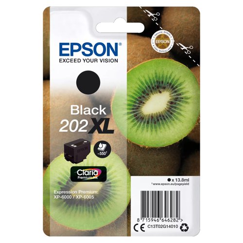 Epson No.202XL Inkjet Cartridge High Capacity Black T02G14010