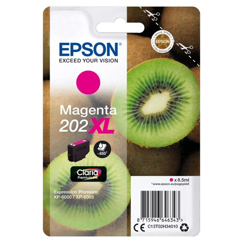 Epson No.202XL Inkjet Cartridge High Capacity Magenta T02H34010