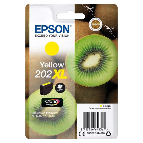 Epson No.202XL Inkjet Cartridge High Capacity Yellow T02H44010