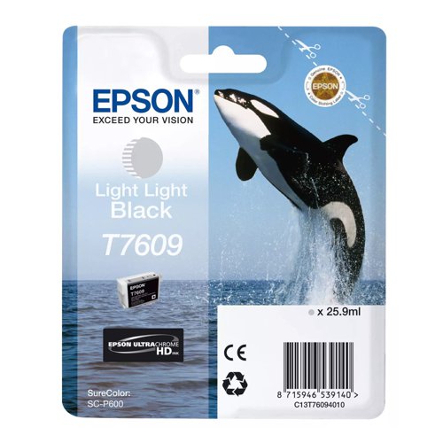 Epson T7609 Inkjet Cartridge Light Light Black T76094010