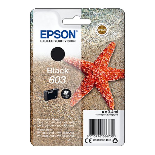 Epson No.603 Inkjet Cartridge Black T03U14010