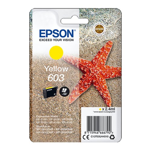 Epson No.603 Inkjet Cartridge Yellow T03U44010