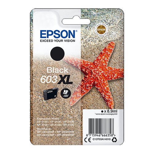 Epson No.603XL Inkjet Cartridge High Capacity Black T03A14010