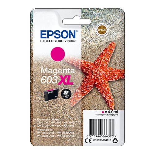 Epson No.603XL Inkjet Cartridge High Capacity Magenta T03A34010