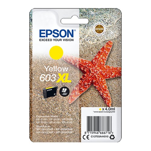 Epson No.603XL Inkjet Cartridge High Capacity Yellow T03A44010
