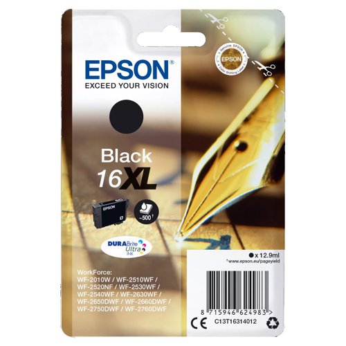 Epson No.16XL Inkjet Cartridge High Capacity Black T16314012