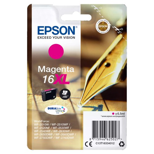 Epson No.16XL Inkjet Cartridge High Capacity Magenta T16334012