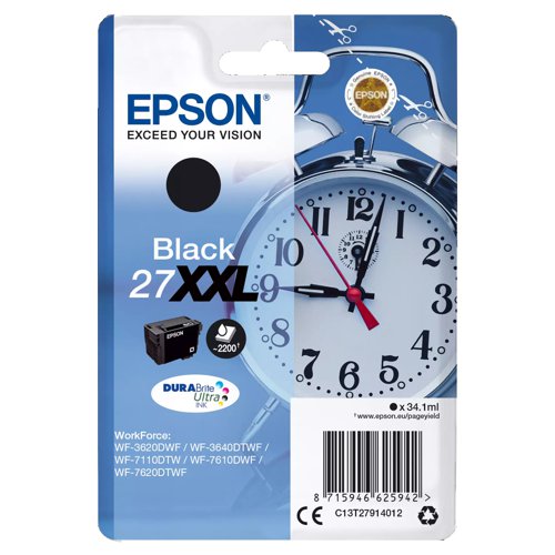 Epson No.27XXL Inkjet Cartridge Extra High Capacity Black T27914012