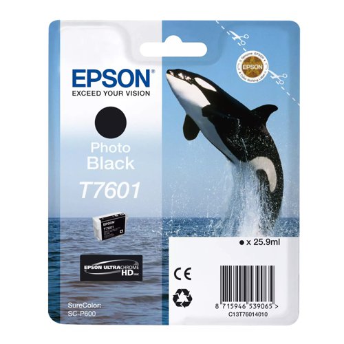 Epson T7601 Inkjet Cartridge Photo Black T76014010