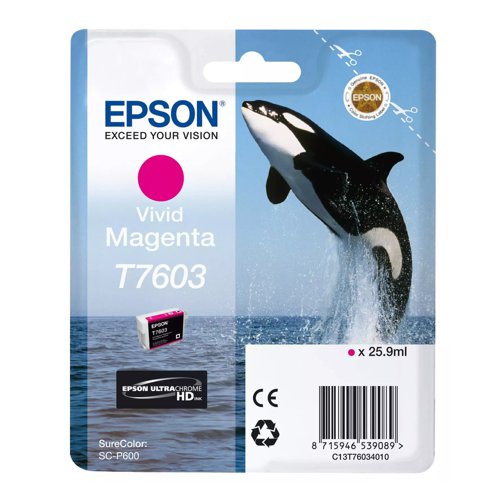 Epson T7603 Inkjet Cartridge Vivid Magenta T76034010