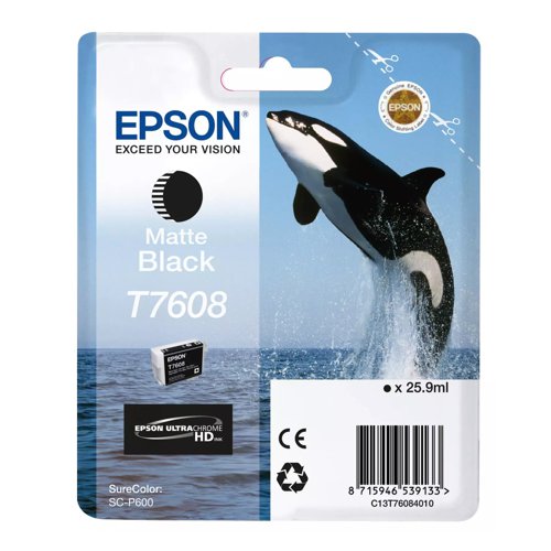 Epson T7608 Inkjet Cartridge Matte Black T76084010