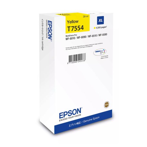 Epson T7554 Inkjet Cartridge High Capacity Yellow T755440