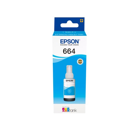 Epson No.664 EcoTank Ink Bottle Cyan 70ml T664240