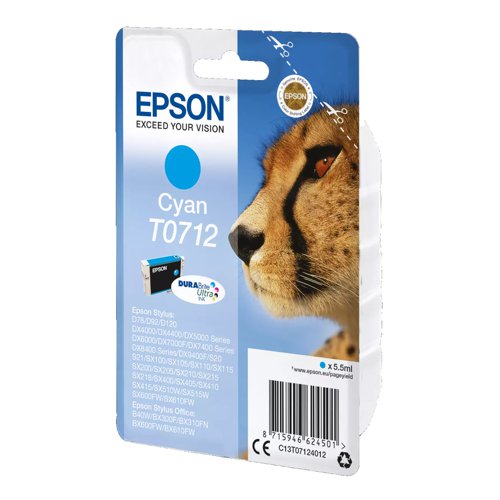 Epson T0712 Inkjet Cartridge Cyan T071240
