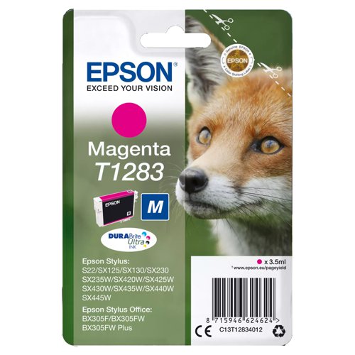 Epson T1283 Inkjet Cartridge Magenta T12834012