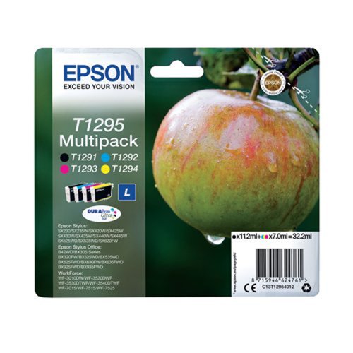 Epson T1295 Inkjet Cartridge Black/Cyan/Magenta/Yellow Value Pack T12954010