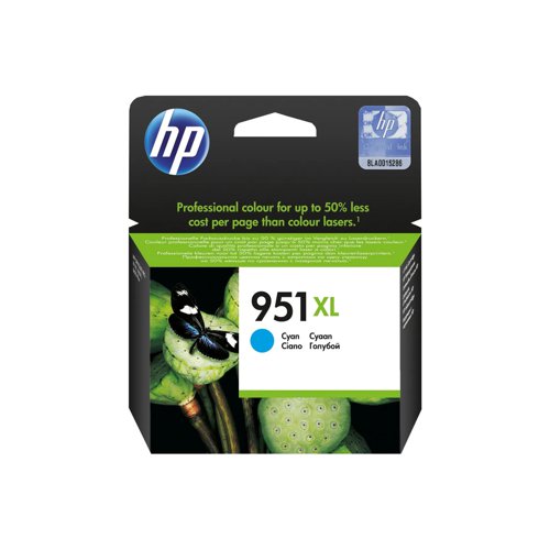 HP No.951XL Inkjet Cartridge High Capacity Cyan CN046AE