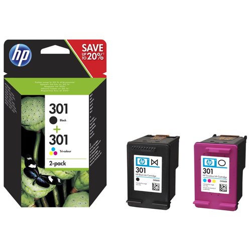 HP No.301 Inkjet Cartridge Black/Tri-Colour Twinpack N9J72AE