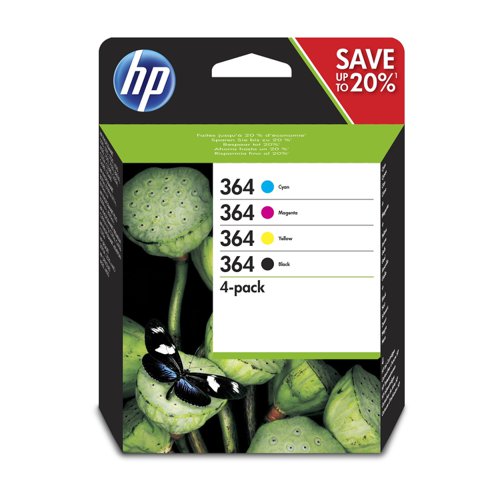 HP No.364 Inkjet Cartridges Black/Cyan/Magenta/Yellow Value Pack N9J73AE