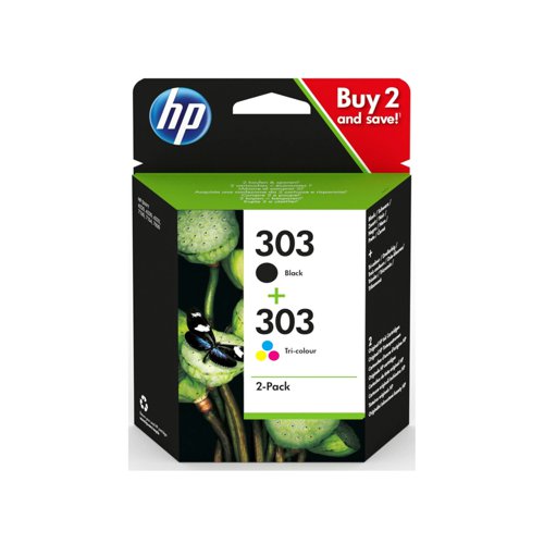 HP No.303 Inkjet Cartridge Black/Tri-Colour Twinpack CMY 3YM92AE