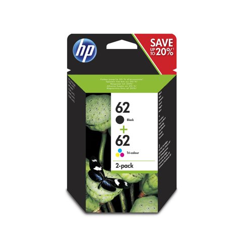 HP No.62 Inkjet Cartridge Black/Tri-Colour Twinpack N9J71AE