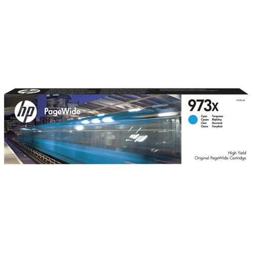 HP No.973X PageWide Inkjet Cartridge High Capacity Cyan F6T81AE