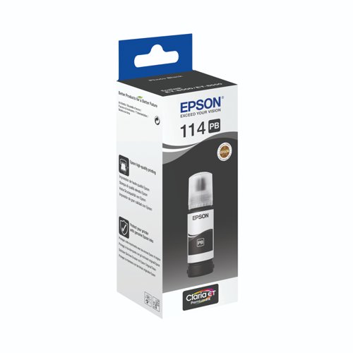 Epson No.114 EcoTank Ink Bottle Photo Black 70ml C13T07B140
