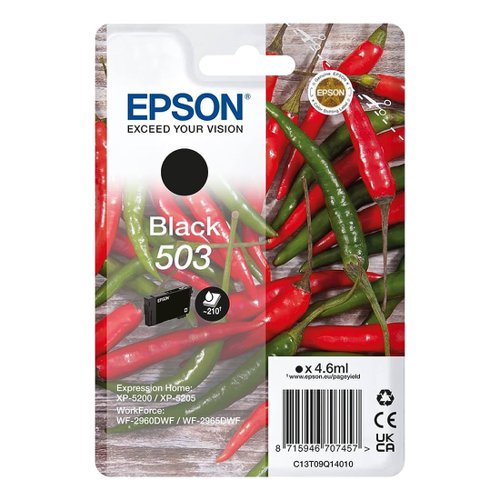Epson No.503 Ink Cartridge Black C13T09Q14010