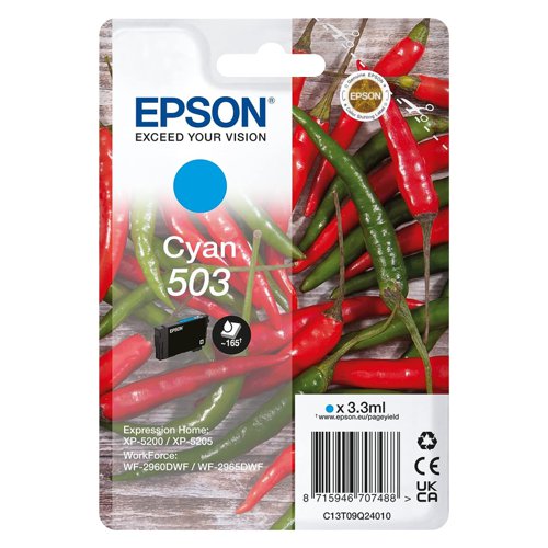 Epson No.503 Ink Cartridge Cyan C13T09Q24010