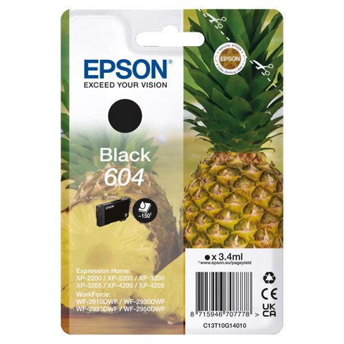 Epson No.604 Ink Cartridge Black C13T10G14010