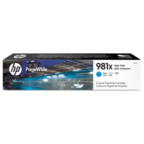 HP No.981X PageWide Inkjet Cartridge High Capacity Cyan L0R09A