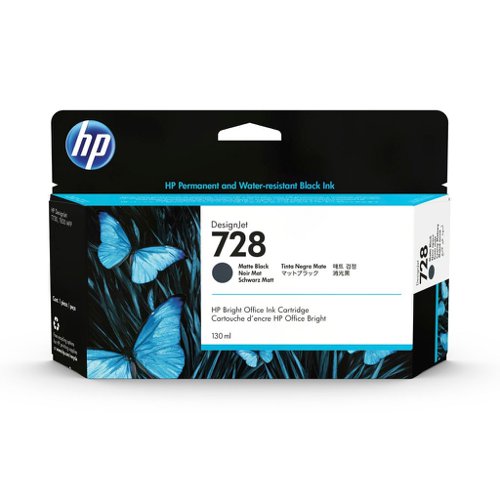 HP No.728 Inkjet Cartridge Matte Black 130ml 3WX25A 