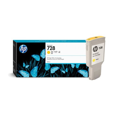 HP No.728 Inkjet Cartridge High Capacity Yellow 300ml F9K15A