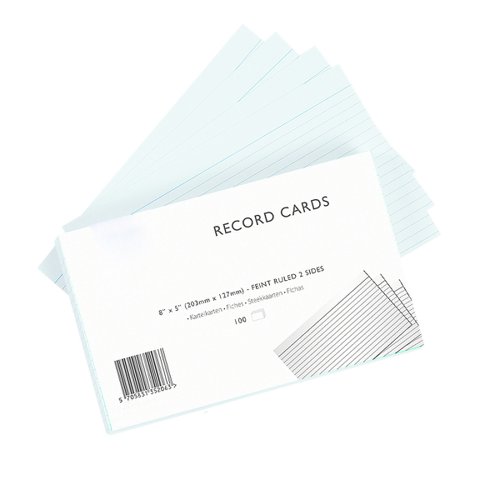 Value Record Cards 203x127mm White (100)