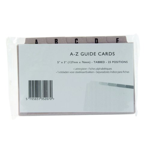 Guide Cards A-Z 5Tab 127x76mm Buff