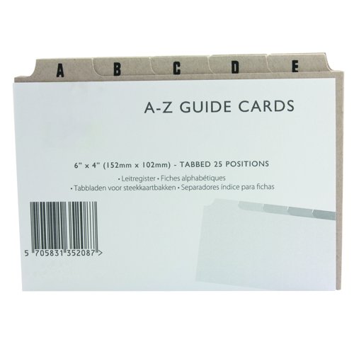Guide Cards A-Z 5Tab 152x102mm Buff