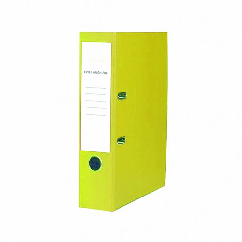 Lever Arch File Polypropylene Cover Foolscap Yellow